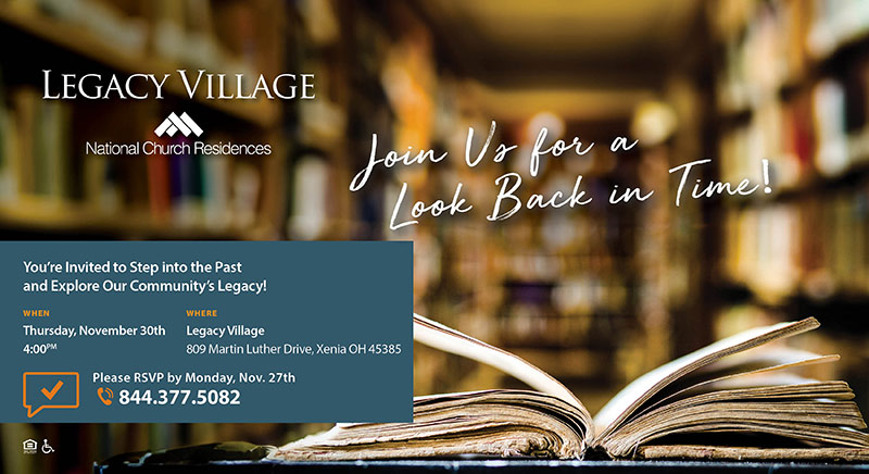Legacy Village Historical Society event flyer