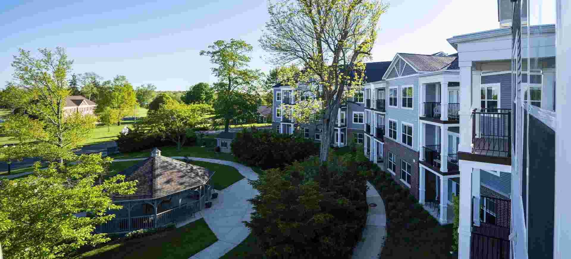 Exterior photo of Legacy Village on a sunny day