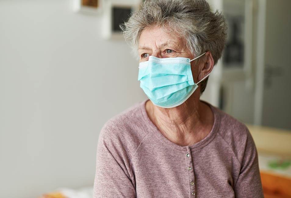 senior lady with mask