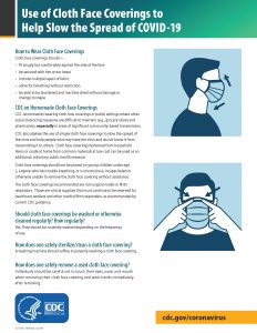 CDC infographic about use of face coverings
