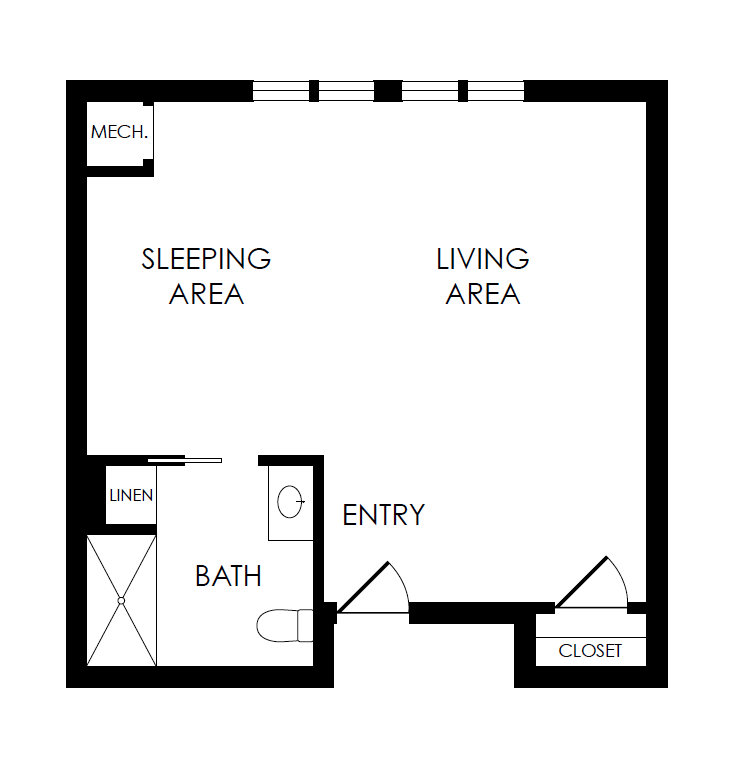 Water's Edge of Bradenton Assisted Living studio floor plan