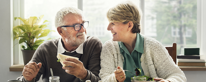Retirement Senior Couple Having Brunch