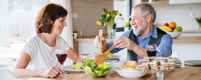 Senior couple in love having lunch