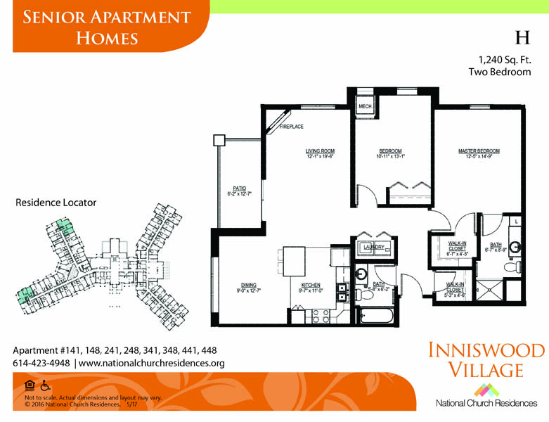 Inniswood Village two bedroom floor plan