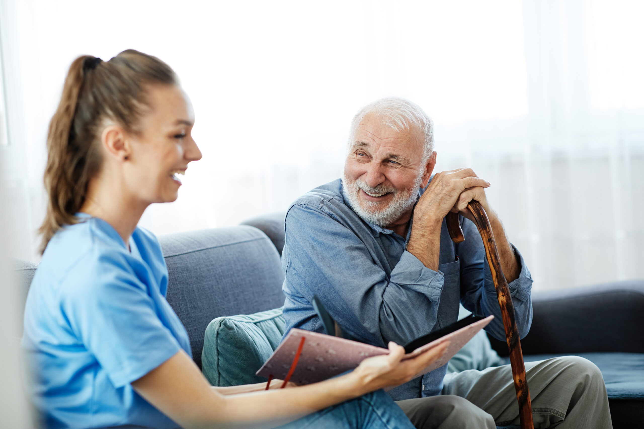 An older man living in an entry fee retirement community.