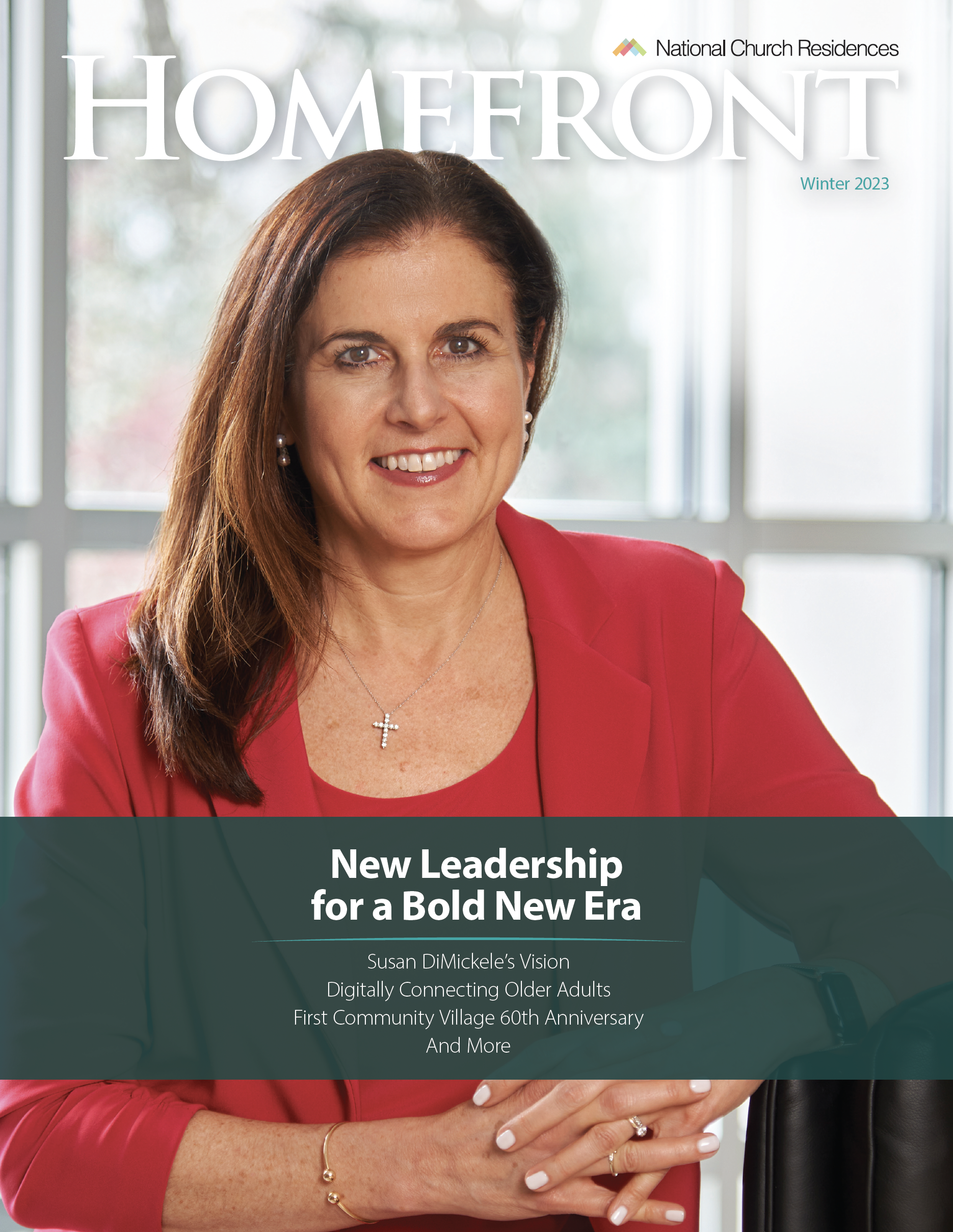 National Church Residences CEO, Susan DiMickele on the cover of Homefront Magazine.