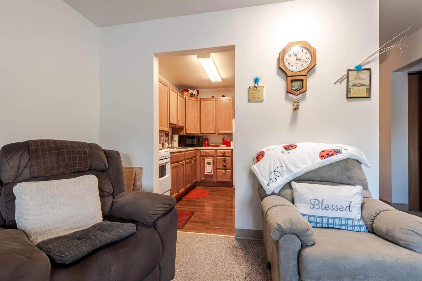 living room and kitchen