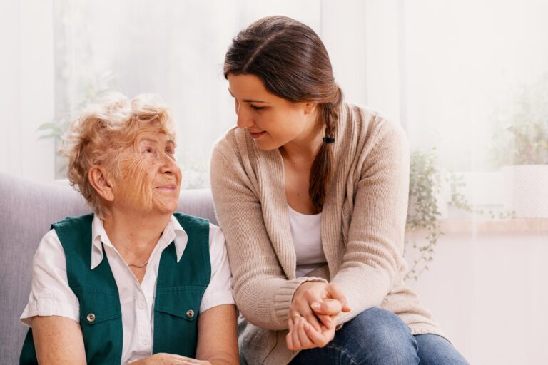 A family caregiver spending time with their loved one.