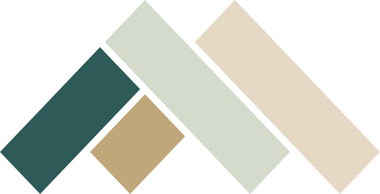 Abstract geometric pattern in green, beige, and tan colors