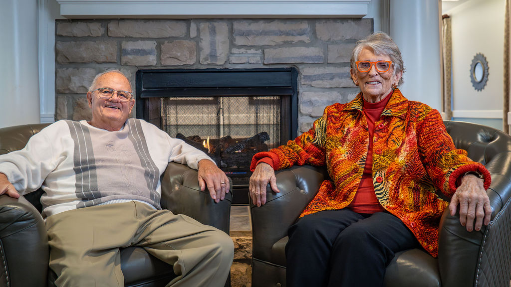 Senior friends smiling
