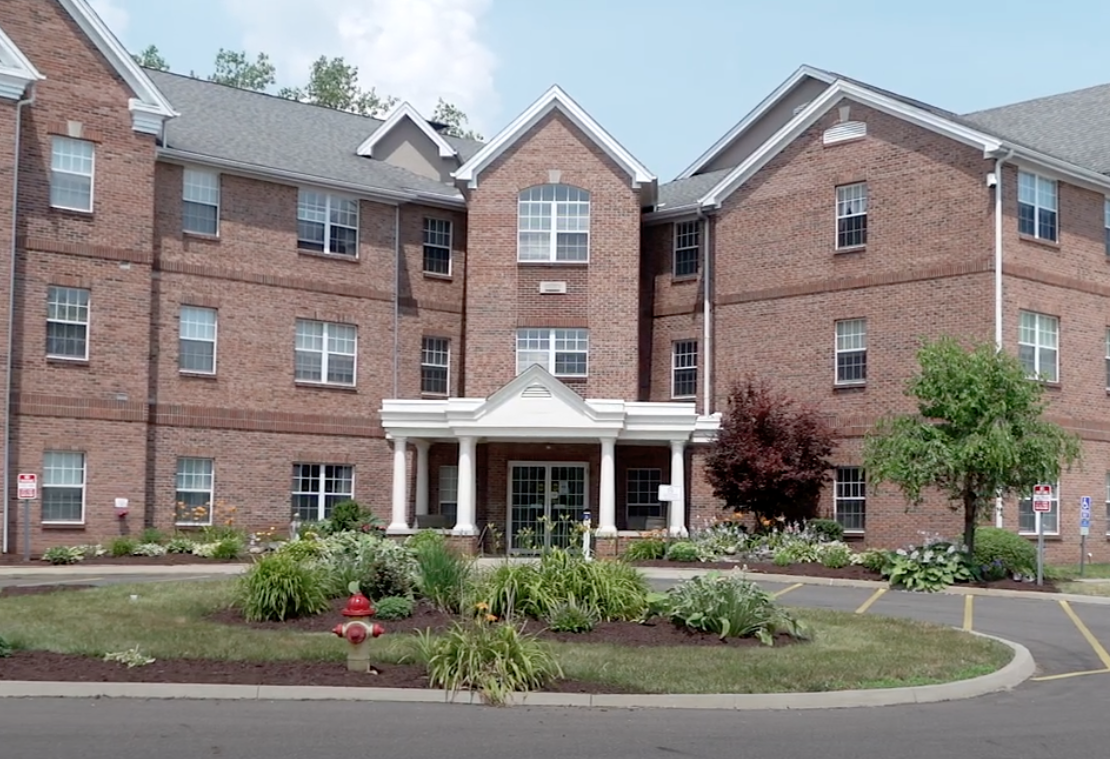 Brick senior living building exterior