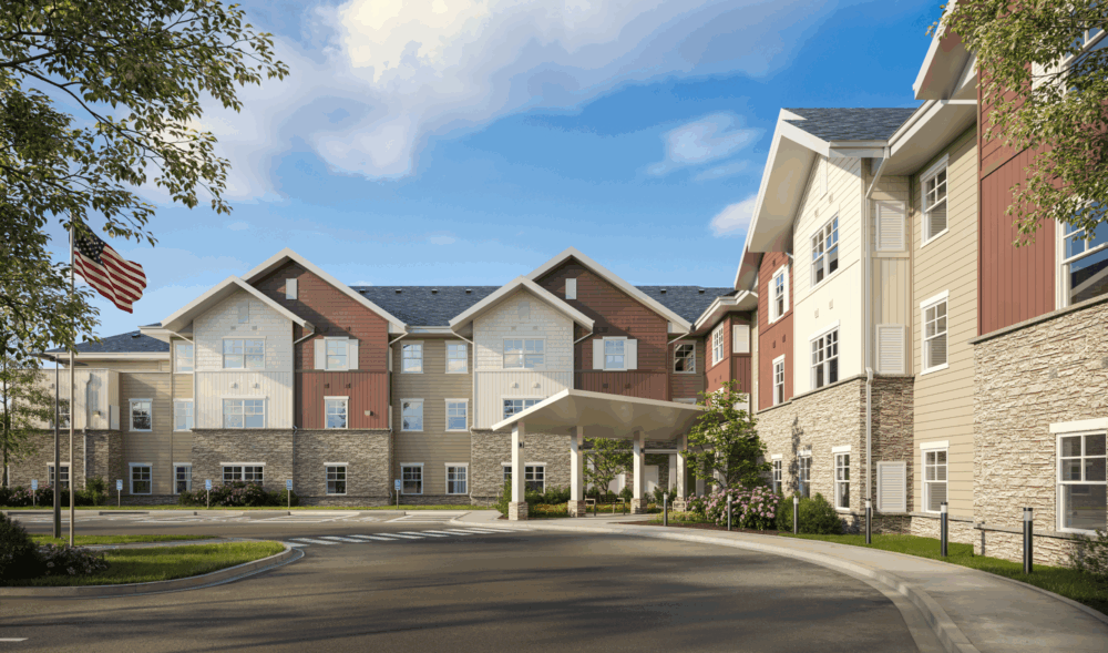 Modern senior living community exterior