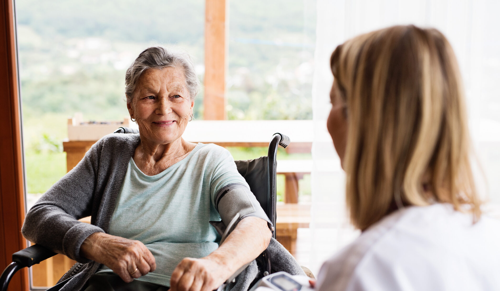 Senior with visiting daughter