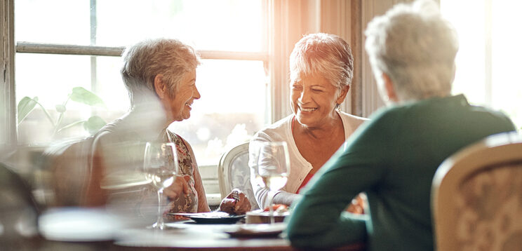 Aerial view of a vibrant city street