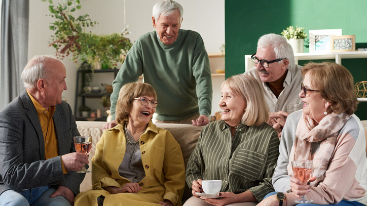 Senior tea party gathering