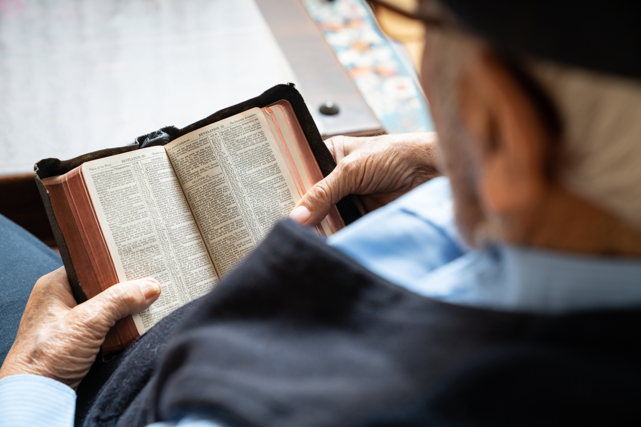 Senior reading bible