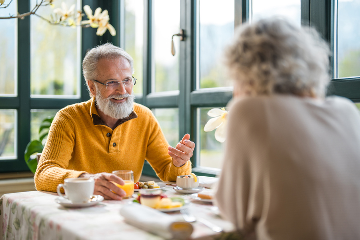 Seniors enjoying lunch