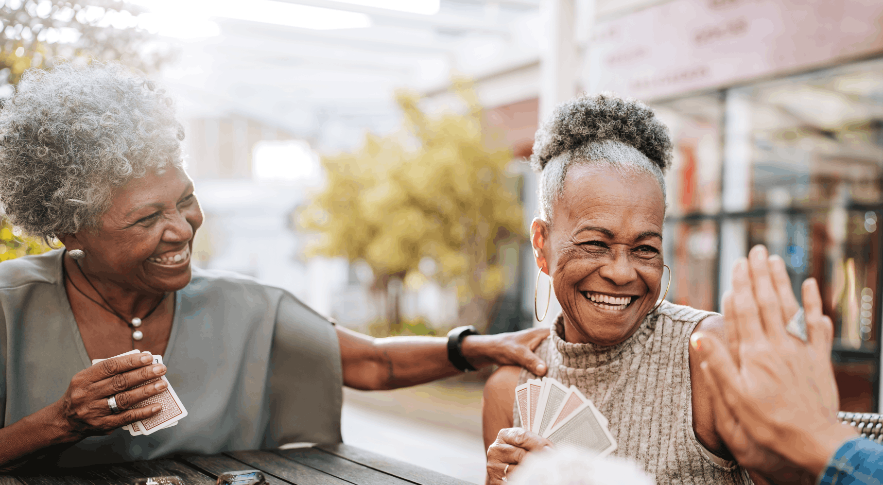 Seniors sharing a high five