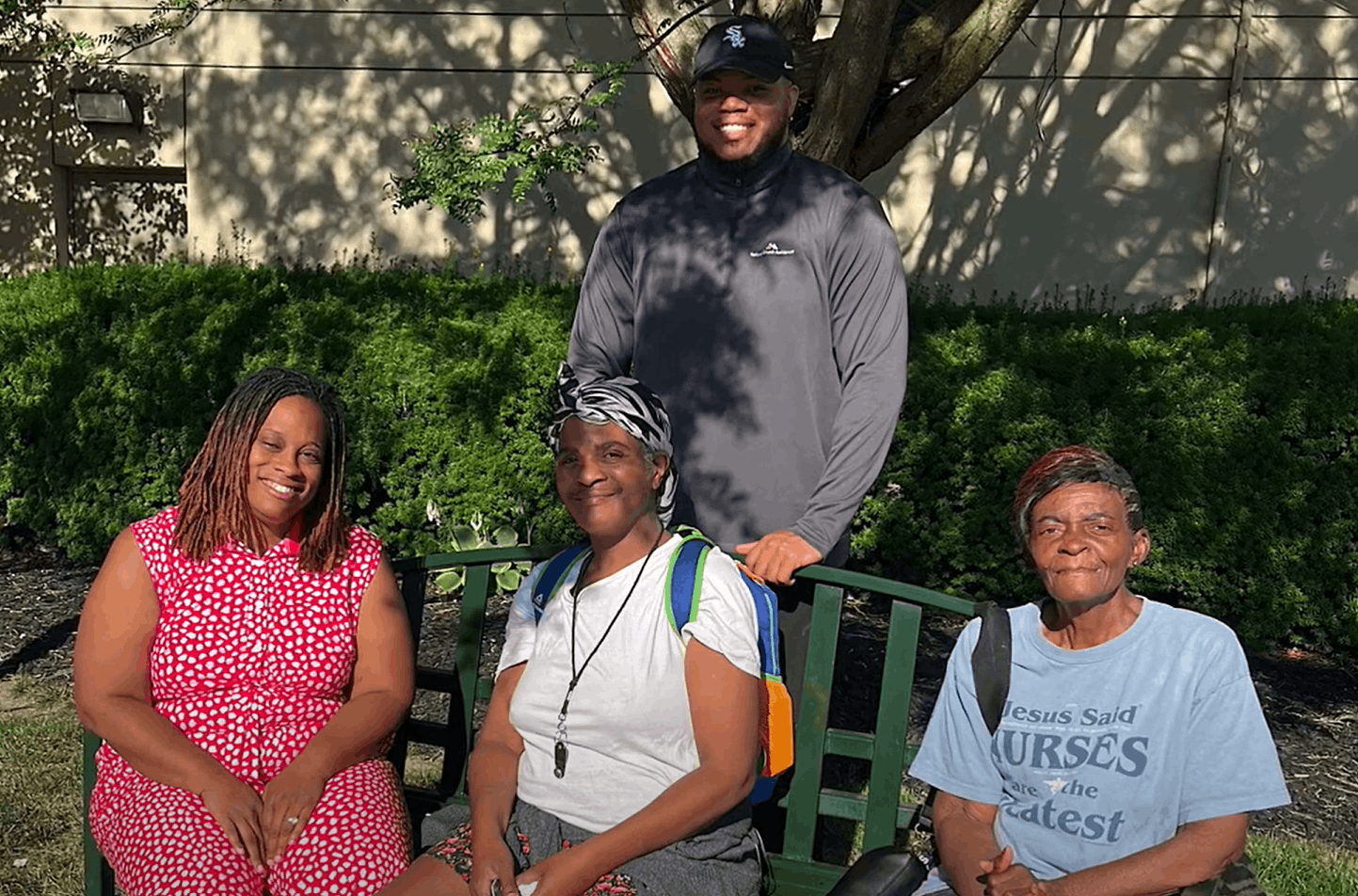 Senior with visiting family